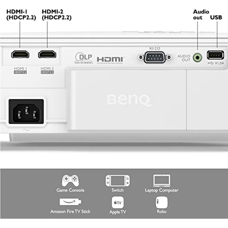 Benq W1800, DLP-Beamer, Lampe, 2000 Ansi-Lumen, weiß/ braun – Bild 3