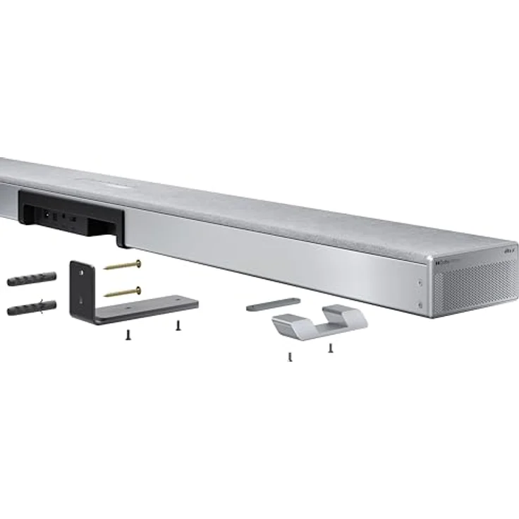 SHARP HT-SBW55121(SL) 5.1.2 Dolby Atmos/DTS:X Soundbar mit drahtlosem Subwoofer, 650W, Bluetooth 5.3, HDMI, Silber – Bild 4