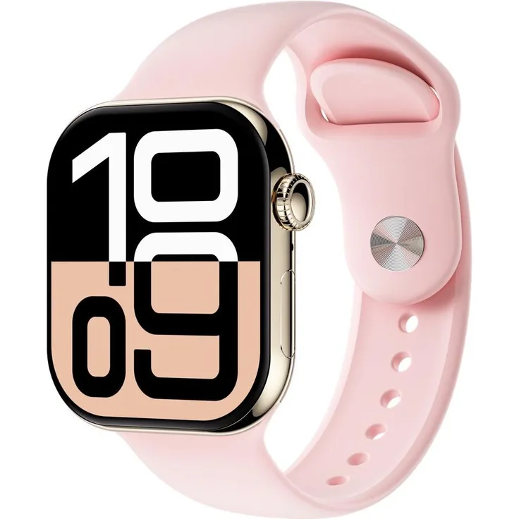 Platinet Smartwatch 46206, 1,85 Zoll AMOLED Fitness Tracker mit Bluetooth, Rosegold, Herzfrequenz- und Blutsauerstoffmessung