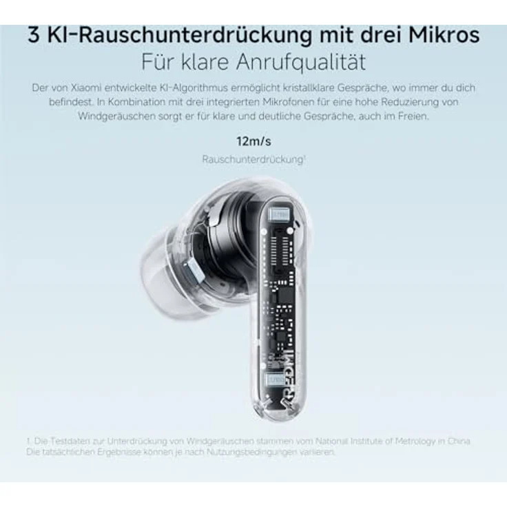 XIAOMI REDMI Buds 8 Pro, In-ear Kopfhörer mit Hi-Res Sound, 55dB Noise Cancelling, Bluetooth, Glacier Blue – Bild 6