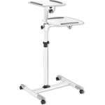 Manhattan Projektionstisch auf Rollen für Notebook und Beamer (Boden), Beamer Halterung, Grau, Weiss