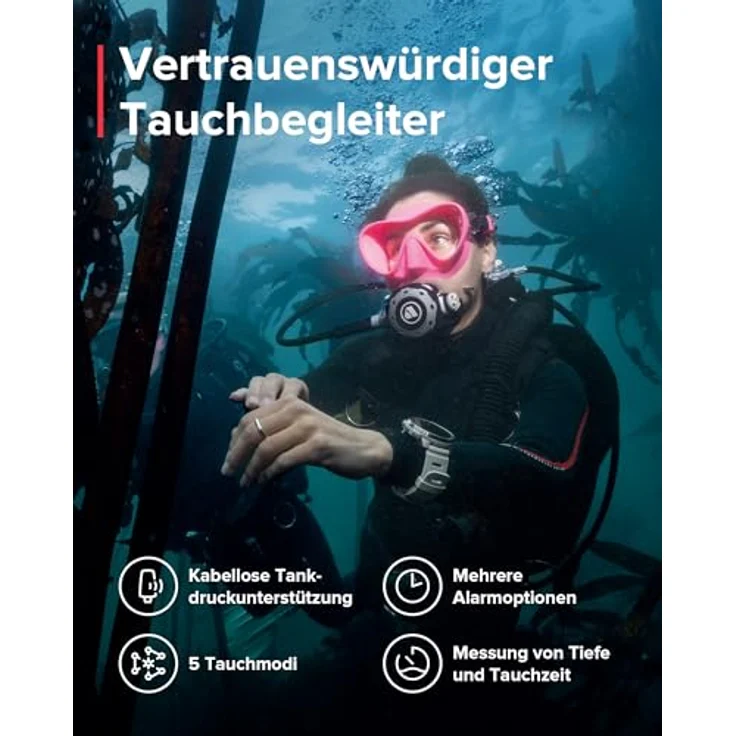 SUUNTO Ocean Tauchcomputer und Sportuhr, AMOLED-Bildschirm, 100m Wasserdicht, Zweifrequenz GPS, Offline-Karte, 95+ Sportarten, HRV & Schlafqualität Verfolgung, 40 Stunden Akkulaufzeit - Edelstahl/Saphir, Schwarz – Bild 4