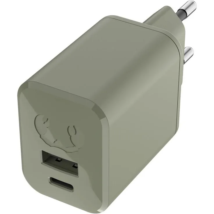 Fresh 'n Rebel USB-C+A Mini Charger PD 45W, Handy-Ladegerät in getrocknetem Grün