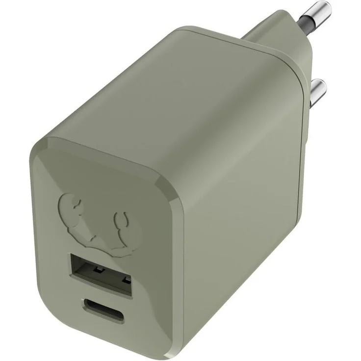 Fresh 'n Rebel USB-C+A Mini Charger PD 45W, Handy-Ladegerät in getrocknetem Grün