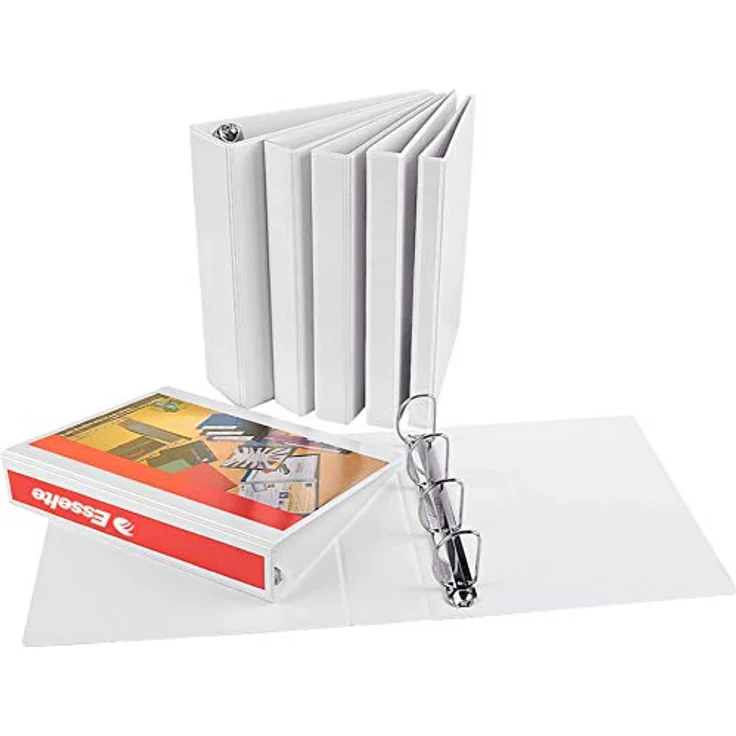 LEITZ Präsentationsordner Esselte Ringbuch Präsentation 4Ri 49704 Rückenbreite: 63 mm, 4 Ringe, D-Mechanik, Graupappe weiß – Bild 2