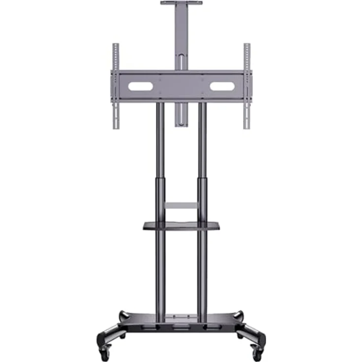Hagor HP Twin Stand HD (84", 90 kg), TV Ständer, Schwarz, VESA bis 800 x 500 mm, höhenverstellbare Kameraaufnahme und AV-Ablage – Bild 3