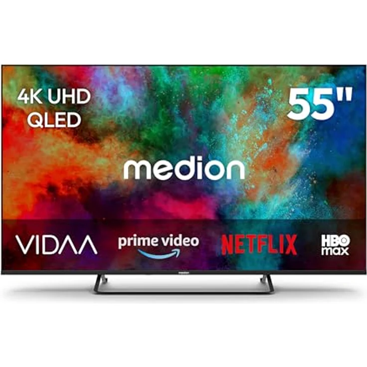MEDION MD 855602, 55 Zoll QLED Smart-TV mit Dolby Vision HDR, 4K, HBO Max, Bluetooth und VIDAA Store – Bild 1