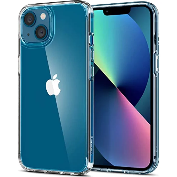 Spigen für iPhone 13 Ultra Hybrid Hülle [Anti-Yellowing] Case Handyhülle Schutzhülle Cover Transparent Durchsichtig Dünn Slim -Crystal Clear – Bild 1