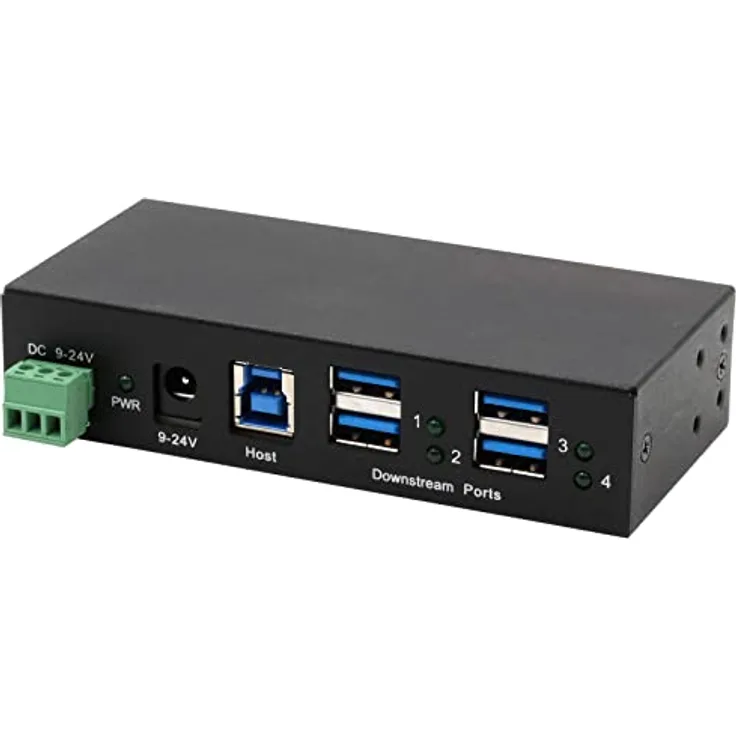 Exsys EX-1244HMS 4 Port USB 3.2 Gen 1 HUB Din-Rail Kit und Wand VIA VL813 Chipset
