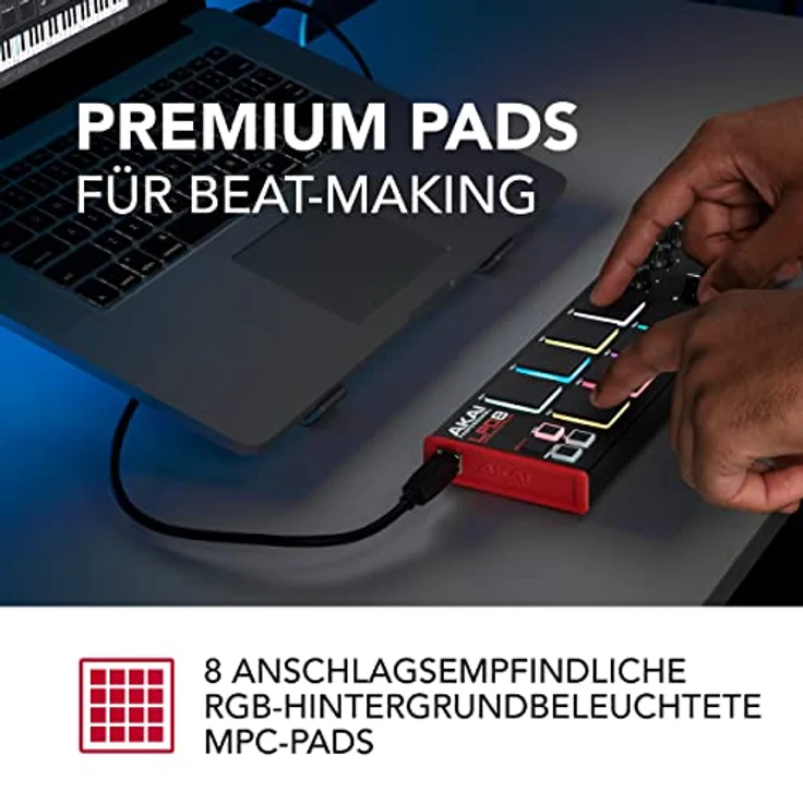 AKAI Professional LPD8 – USB MIDI Pad Controller Drum Machine mit MPC Drum Pads für Mac und PC, zuweisbaren Drehreglern und Musikproduktionssoftware – Bild 2