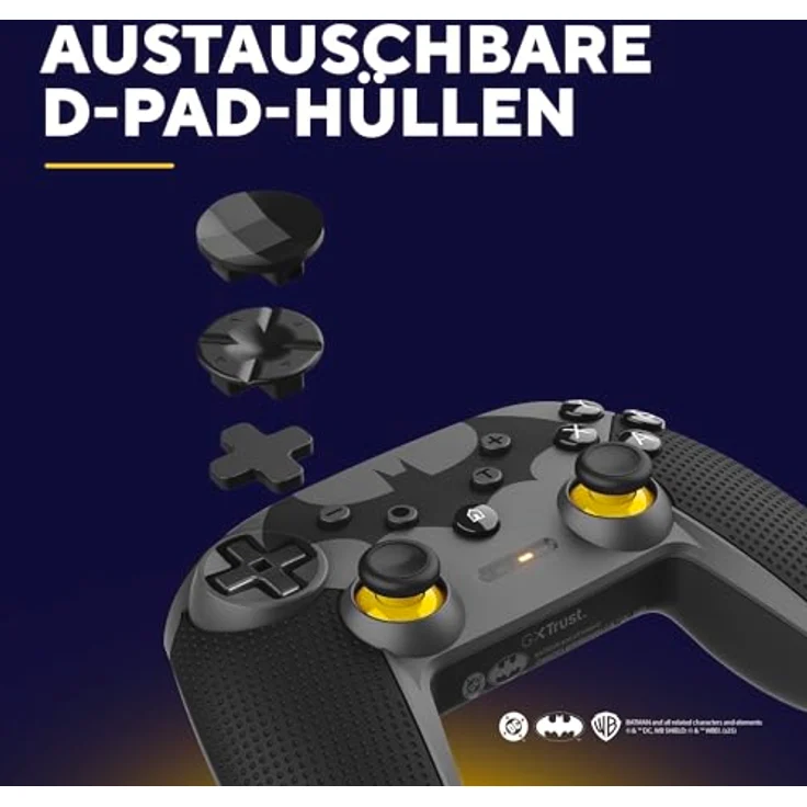 Trust MUTA Wireless Controller Batman, Multiplattform-Gaming Controller für PC, iOS, Switch und Android, gelb und schwarz, wiederaufladbar mit programmierbaren Tasten und Vibrationsfunktion – Bild 8