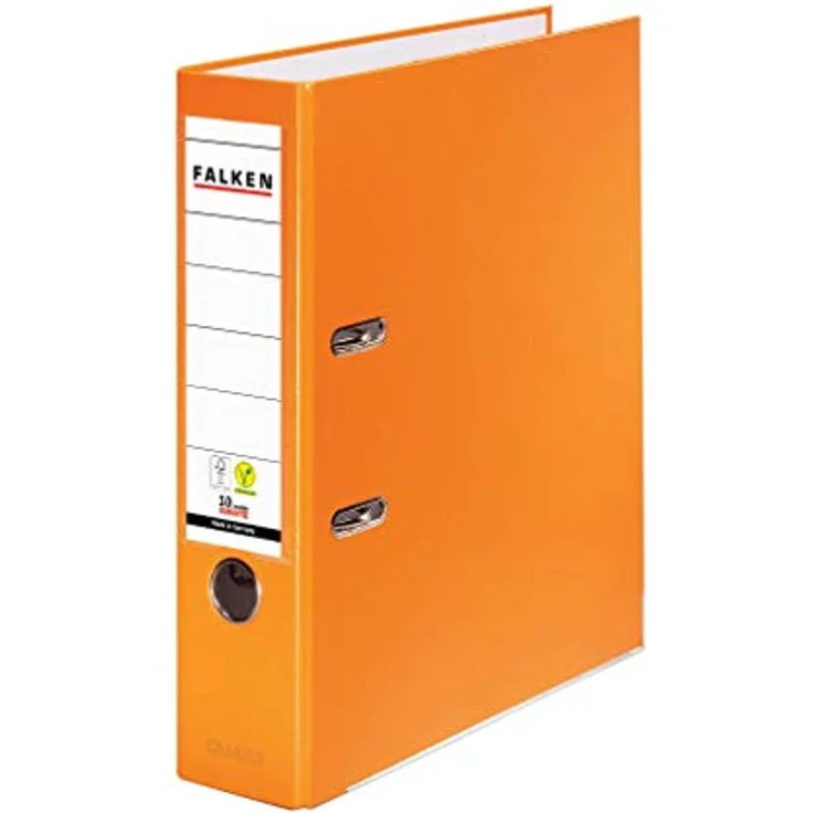 Falken Ordner 11286721, PP, A4, 8cm, Kunststoffordner, orange – Bild 1