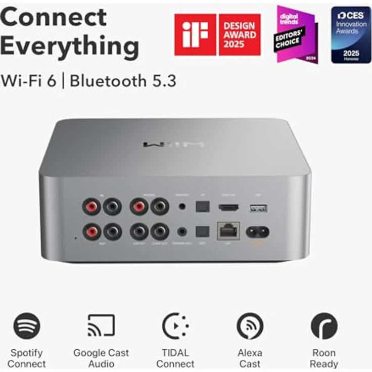 WiiM Ultra Audio Streamer, 32-bit/384kHz DAC, WiFi 6E & Bluetooth 5.3, silber – Bild 2