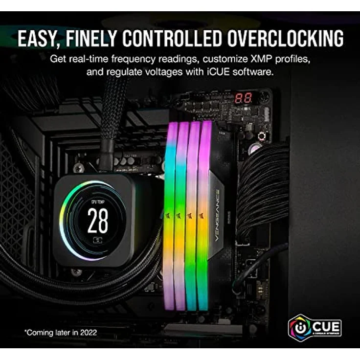 Corsair VENGEANCE RGB DDR5 RAM 32GB (2x16GB) 6400MHz CL32 Intel XMP iCUE Kompatibel Computer Speicher - Schwarz (CMH32GX5M2B6400C32) – Bild 5