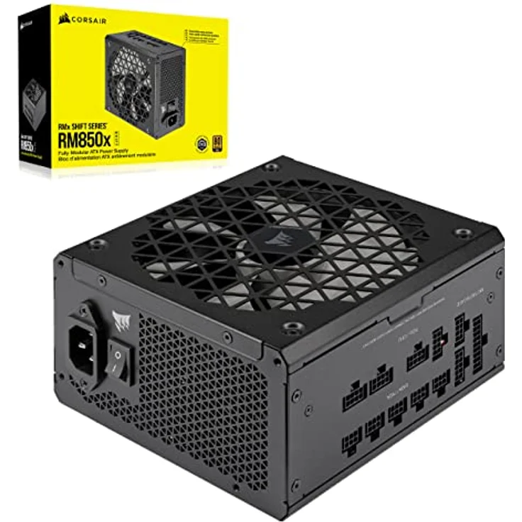 Corsair RM850x Shift Vollmodulares ATX-Netzteil - Modulare Seitenschnittstelle - ATX 3.0- & PCIe 5.0-kompatibel - Null-Drehzahl-Lüftermodus - 105°C-Kondensatoren - 80 Plus Gold-Effizienz - Schwarz – Bild 1