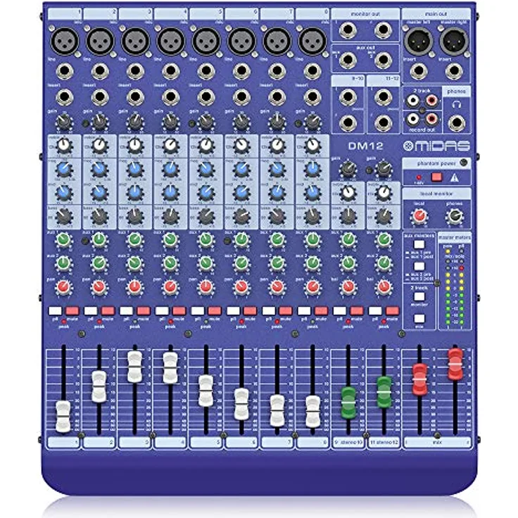 Midas DM12 Analoger Live- und Studio-Mixer mit 12 Eingängen und Midas-Mikrofonvorverstärkern