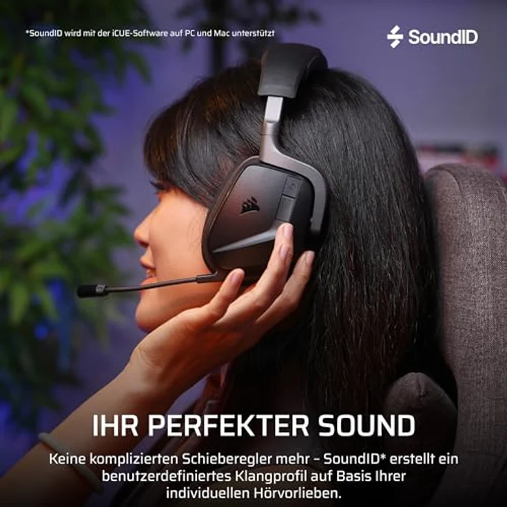 Corsair VOID MAX WIRELESS v2, Gaming Headset mit 7.1 Surround Sound, Kabellos, Schwarz – Bild 6