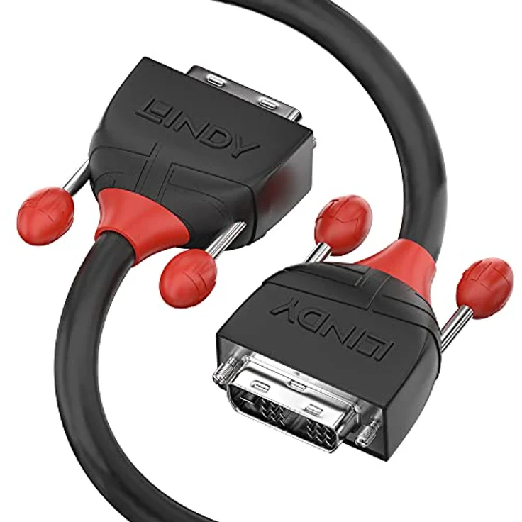 Lindy Black Line - DVI-Kabel - Single Link - DVI-D (M) bis DVI-D (M) - 5 m - rund, Daumenschrauben, 1080p-Unterstützung - Schwarz – Bild 1