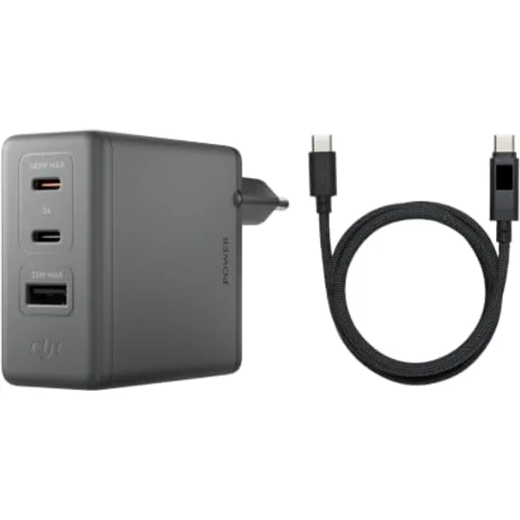 DJI Power 140W GaN Ladegerät (EU) Kombo, Grau, kompakt mit intelligenter Temperaturregelung und dynamischer Leistungsverteilung