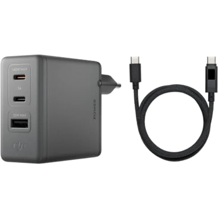 DJI Power 140W GaN Ladegerät (EU) Kombo, Grau, kompakt mit intelligenter Temperaturregelung und dynamischer Leistungsverteilung – Bild 1
