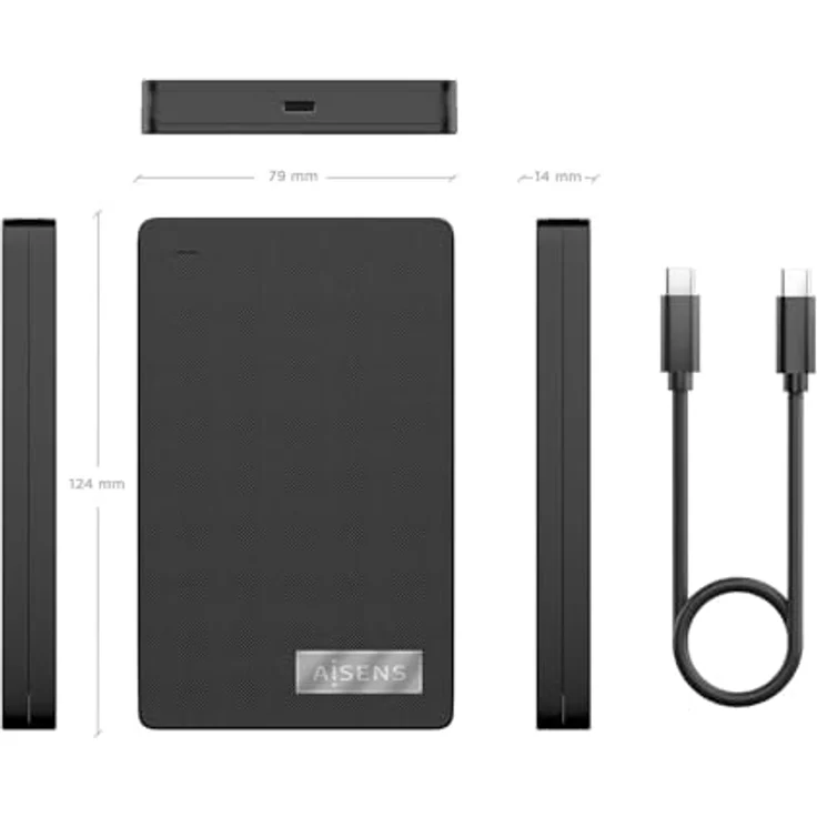 AISENS Externe Festplatte ASE-2541B, mehrfarbig, 1TB Speicherplatz, kompakte Maße 19 x 8,5 x 2 cm – Bild 5