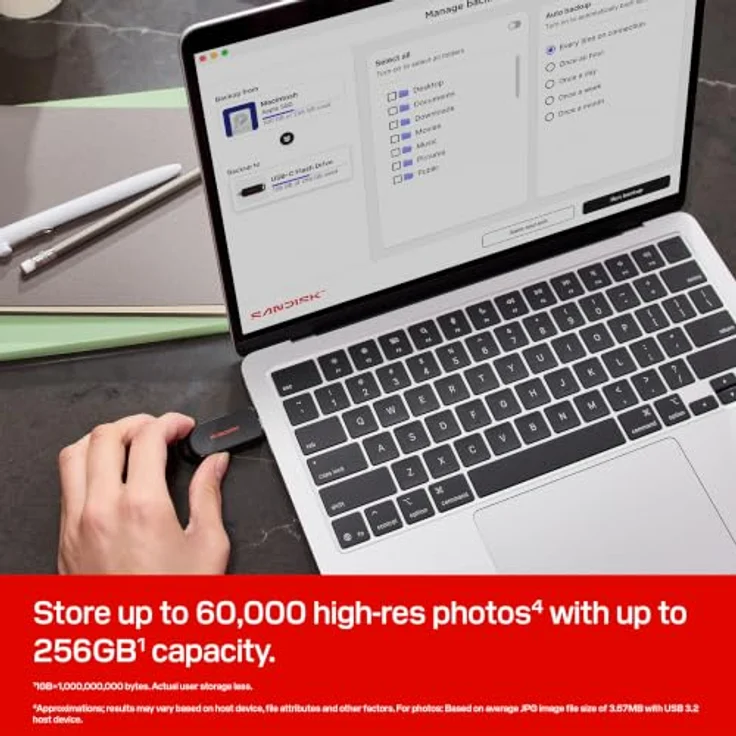SanDisk USB-C Flash Drive, 128GB, USB 3.2 Gen 1 mit Lesegeschwindigkeiten bis zu 250MB/s, daumengroßes Design – Bild 4