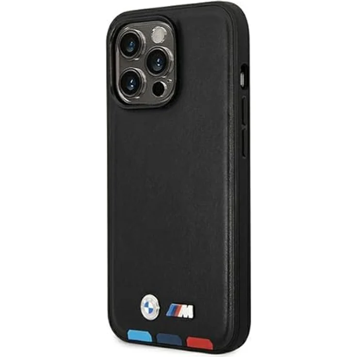Etui BMW BMHMP14L22PTDK Hülle für iPhone 14 Pro 6,1" schwarz/Black Leather Stamp Tricolor – Bild 2