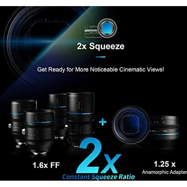 SIRUI T2.9 1.6X Vollformat-RF-Mount anamorphes Objektiv-Set mit 1,25x amorphem Adapter (35 mm, 50 mm, 75 mm, 100 mm) – Bild 3