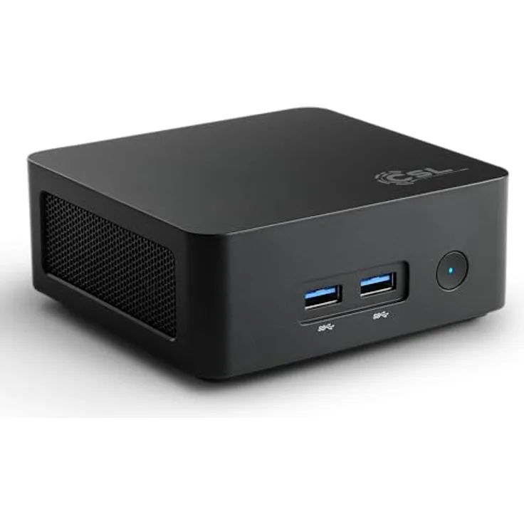 CSL-Computer Mini-PC CSL Narrow Box Black / 8 GB / 2000 GB M.2 SSD / Win 11 Home, Intel N100 Prozessor, 4K-fähige Intel UHD Grafik