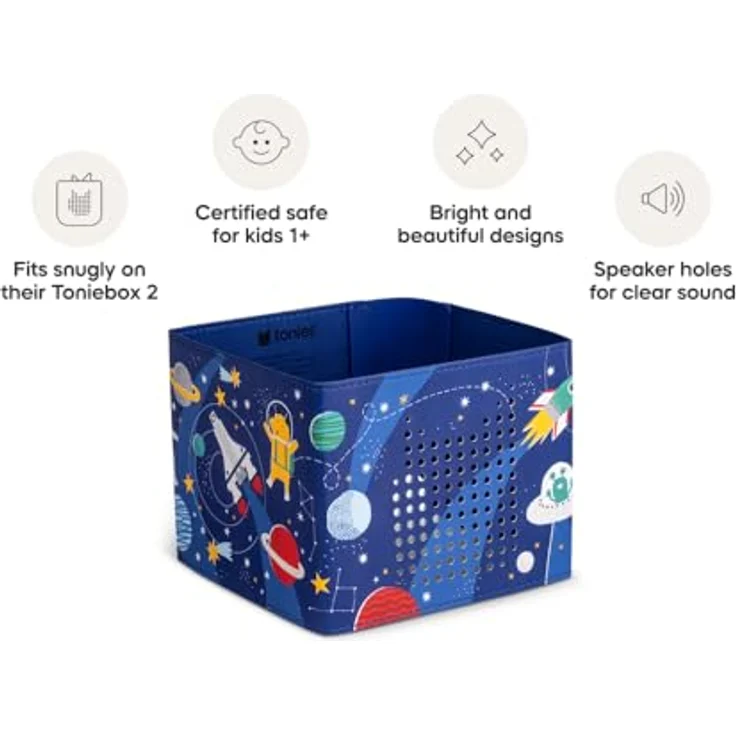 Tonies® Toniebox 2 Hülle Weltraum, soundfreundliches Design mit bunten Ziernähte für Kinder ab 1 Jahr – Bild 3