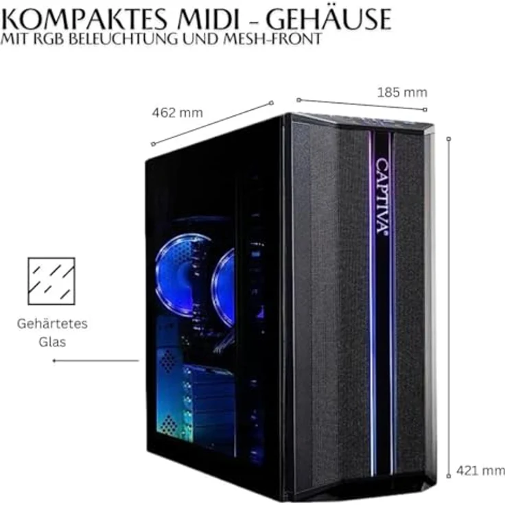 Captiva PC Power Starter R78-738, Desktop-PC mit AMD Ryzen 5 5600G, 32GB DDR4 RAM, 1 TB SSD, AMD Radeon Graphics, Windows 11 Home – Bild 2