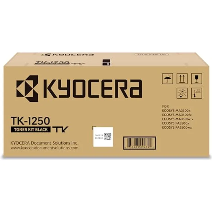 KYOCERA TK-1250, schwarzer Toner mit einer Druckleistung von bis zu 3.000 Seiten, Originalprodukt