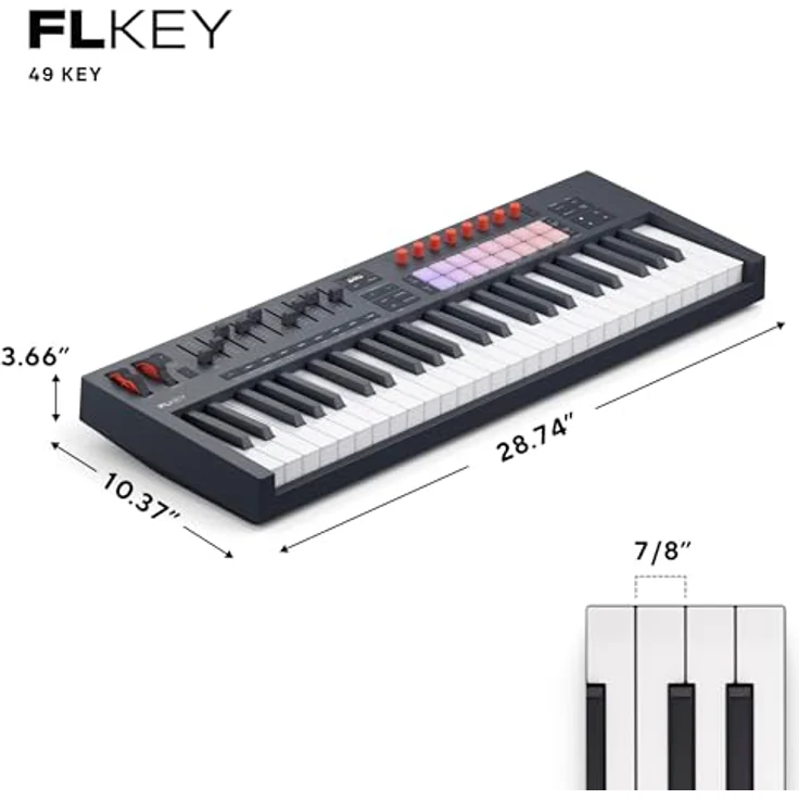 Novation FLkey 2 49, USB MIDI-Keyboard mit 49 halbgewichteten Tasten, optimiert für FL Studio, inkl. Arpeggiator und 16 Pads mit Aftertouch – Bild 3
