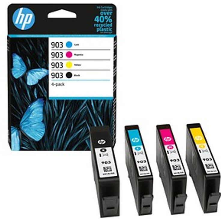 HP 903 (6ZC73AE) Druckerpatronen, 4er-Set in schwarz, cyan, magenta und gelb, kompatibel mit HP Instant Ink