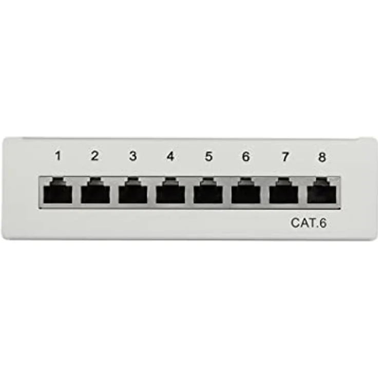 LogiLink Professional Cat.6 (250 MHz) Patchpanel - Verteilerfeld, Tisch-Wand-Desktop, STP (geschirmt) 8-Port (RJ45) – Bild 3