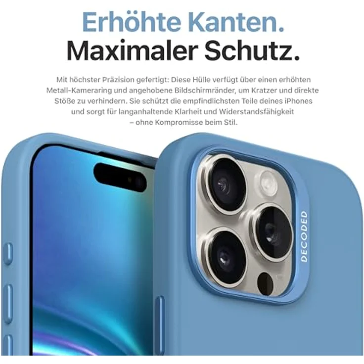 Decoded AntiMicrobial Silicone Backcover Case mit MagSafe für iPhone 16 Pro Max - Blau, Smartphone Hülle – Bild 5