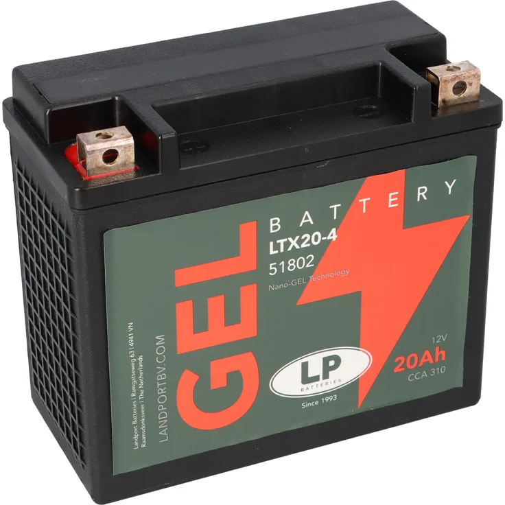 Landport LB16AL-A2, 12V 16Ah Motorradbatterie mit Geltechnologie, werkseitig aktiviert, 100% auslaufsicher