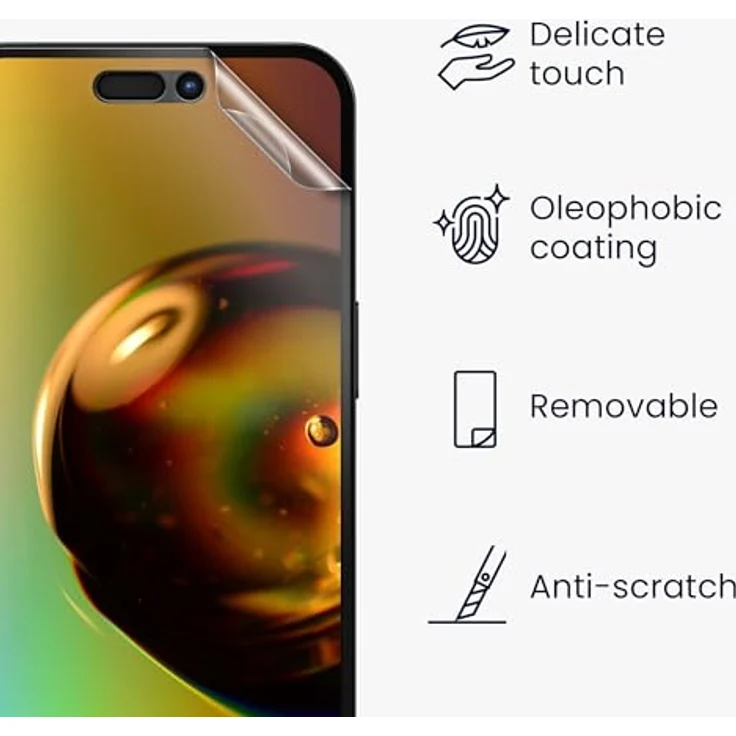 kwmobile 3X Displayschutzfolie kompatibel mit Apple iPhone 16 - klare Schutzfolien Set in transparent – Bild 2