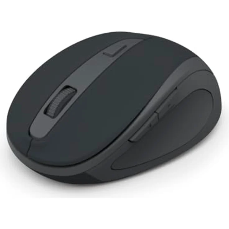 Hama WM-400 Funkmaus, ergonomisch, optisch, 1600 DPI, 6 Tasten, geräuschlos, schwarz – Bild 2