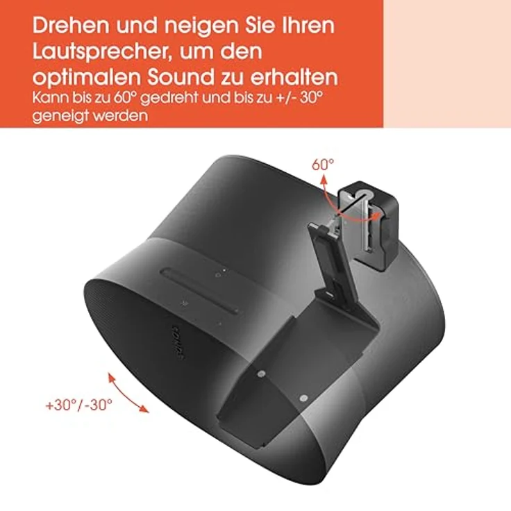 Vogel's SWM 4131, Lautsprecher-Wandhalterung für Sonos Era 300, neig- und schwenkbar, schwarz – Bild 5