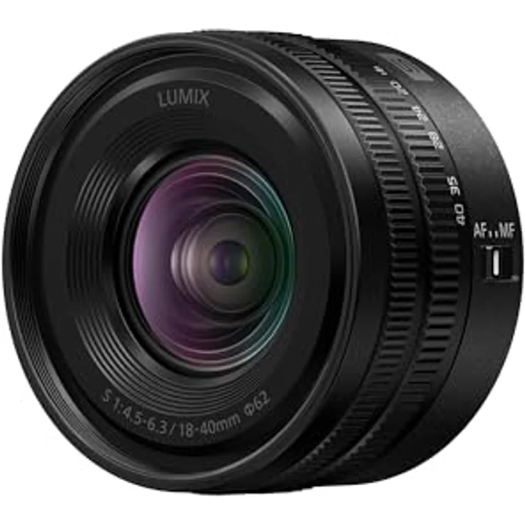Panasonic Lumix S-R1840E 18-40 mm F4.5-6.3 L-Mount-Objektiv, Schwarz, Ultra-kompaktes Zoom-Objektiv für Vollformat-Kameras, vielseitige Brennweite, Staub- und spritzwassergeschützt – Bild 1