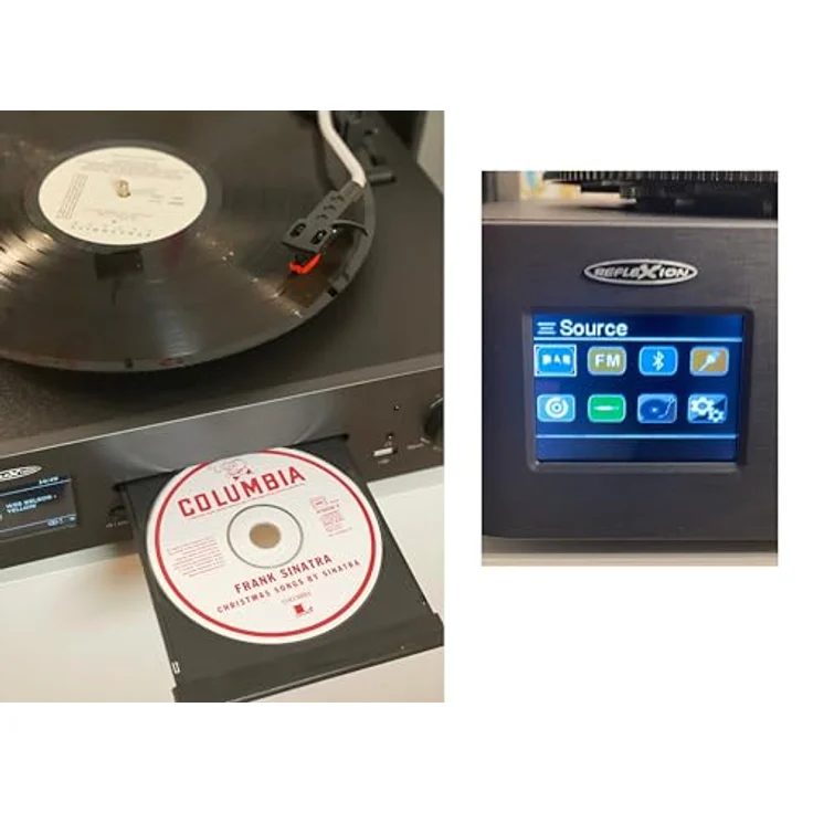 REFLEXION HIF2082DAB Retro Plattenspieler mit Bluetooth, DAB+, CD, UKW, USB-MP3 Aufnahme, Farbdisplay, Wecker & Sleep-Timer – Komplettset mit Fernbedienung – Bild 3