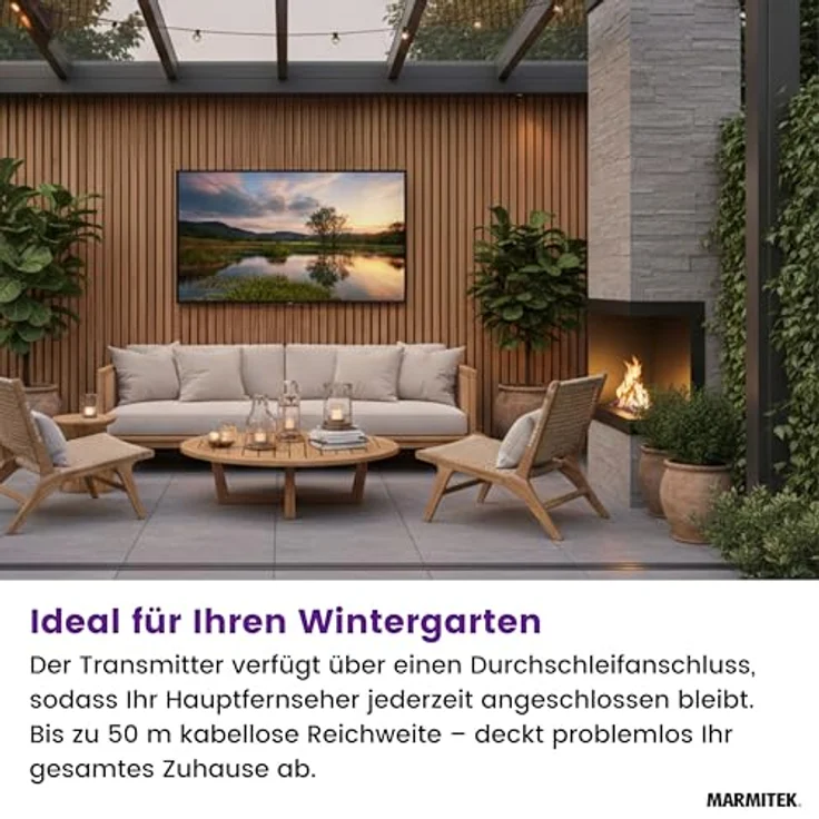 Marmitek TV Anywhere Wireless HD 2, Drahtlose HDMI Verlängerung 1080p mit bis zu 100 m Reichweite und Loop-Through-Funktion – Bild 3