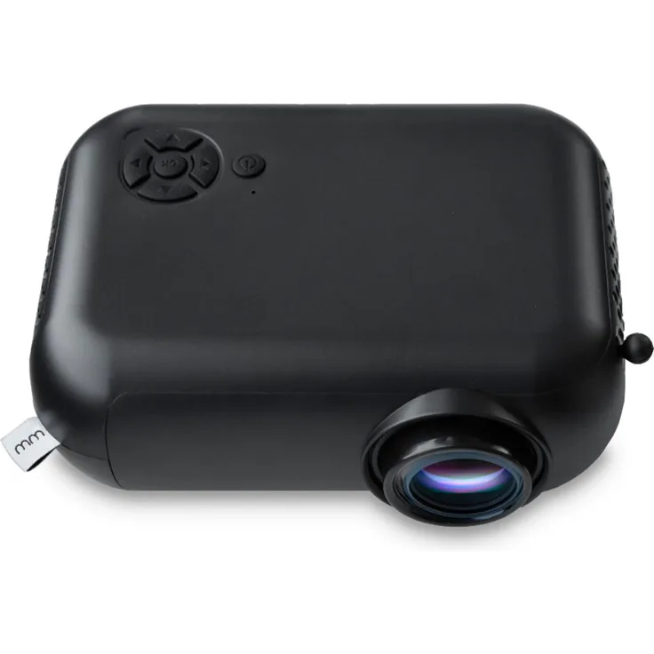 Mikamax mm – Smart Mini Projector, 1800 lm Beamer mit Wi-Fi, HDMI, USB, SD-Kartensteckplatz, Schwarz