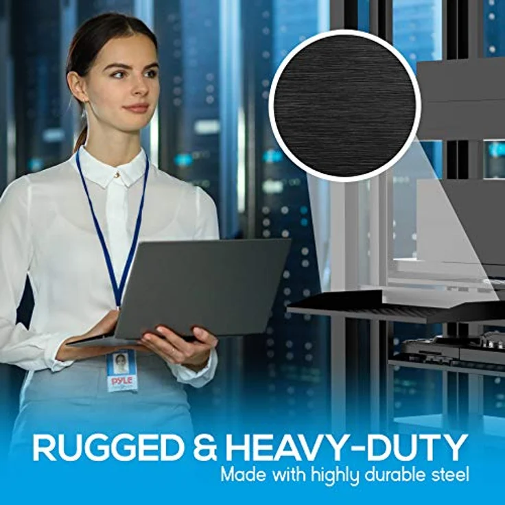 Pyle Pyle PLRSTN42U Server Rack Shelves - Universal Device Server Rack Montage Tray, für gute Luftzirkulation, freitragende Halterung, Wandhalterung, Computergehäuse-Montagewanne, Schwarz – Bild 5