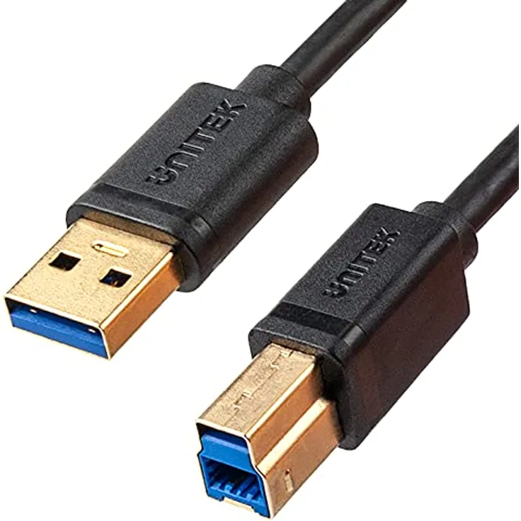 UnITEK Human friendly USB-C auf USB-A USB 3.0 Druckerkabel 2M / Datenübertragung, Laden oder Stromversorgung/Durchsatz: 5 Gbps/Vergoldete Anschlüsse: ja/Farbe: schwarz