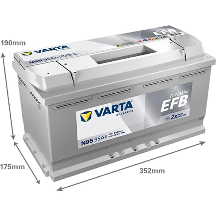 VARTA EFB N95 Blue Dynamic, 95Ah Autobatterie mit 850A Kaltstartstrom für Start-Stopp-Automatik – Bild 3