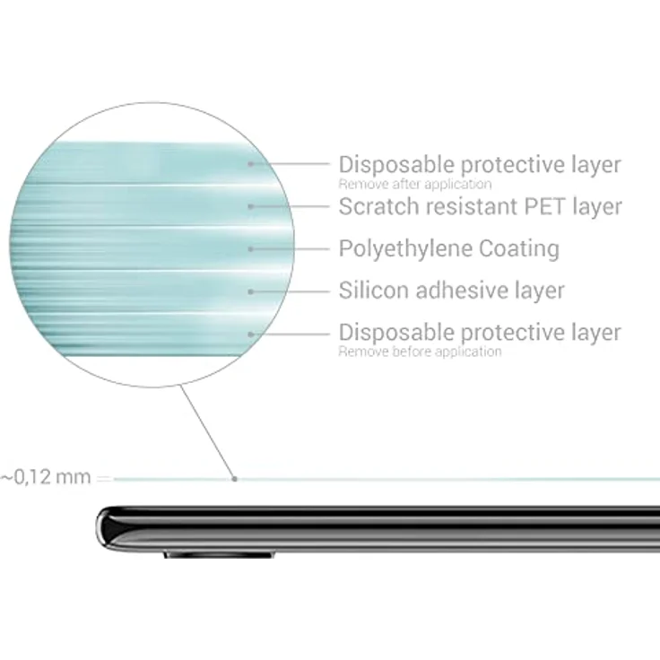 kwmobile 3X Folie matt kompatibel mit Xiaomi Poco X3 NFC/Poco X3 Pro - Displayschutzfolie Schutzfolie entspiegelt, transparent – Bild 3