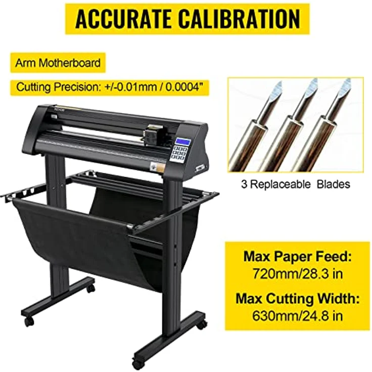 VEVOR Vinyl Schneideplotter 720 mm, Halbautomatischer Folienplotter mit 500 g Schneidkraft, optisches Auge, LED-Display und Signmaster-Software – Bild 4