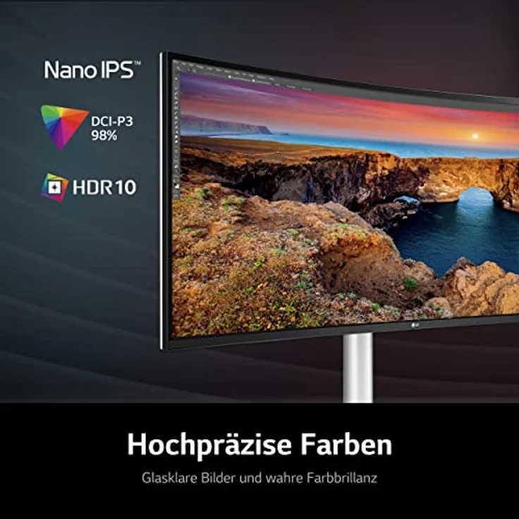 LG 5K UltraWide Curved Monitor 40WP95X-W 94,7 cm - 39,7 Zoll, 5120 x 2160, Nano IPS, HDR 10, Thunderbolt 4, Silber – Bild 5